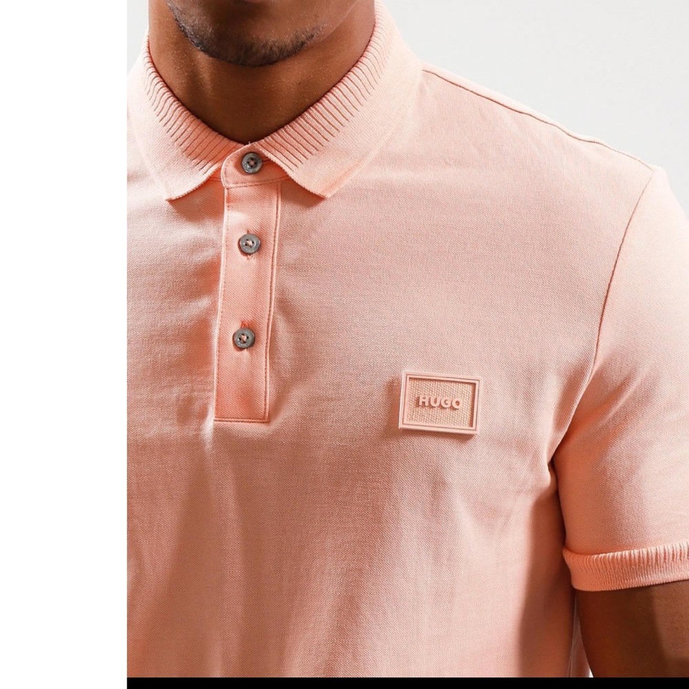 Hugo Boss Polo Shirt Cotton Logo Patch Dereso_C Size L Preppy
